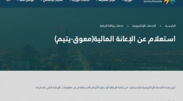 السعودية.. أسهل طريقة مبتكرة للاستعلام عن الإعانة المالية للأيتام وذوي الإعاقة برقم الهوية في المملكة